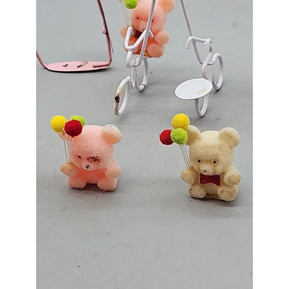Vintage Avon Russ Flocked Teddy Bear Birthday or Christmas‎ Ornaments 8